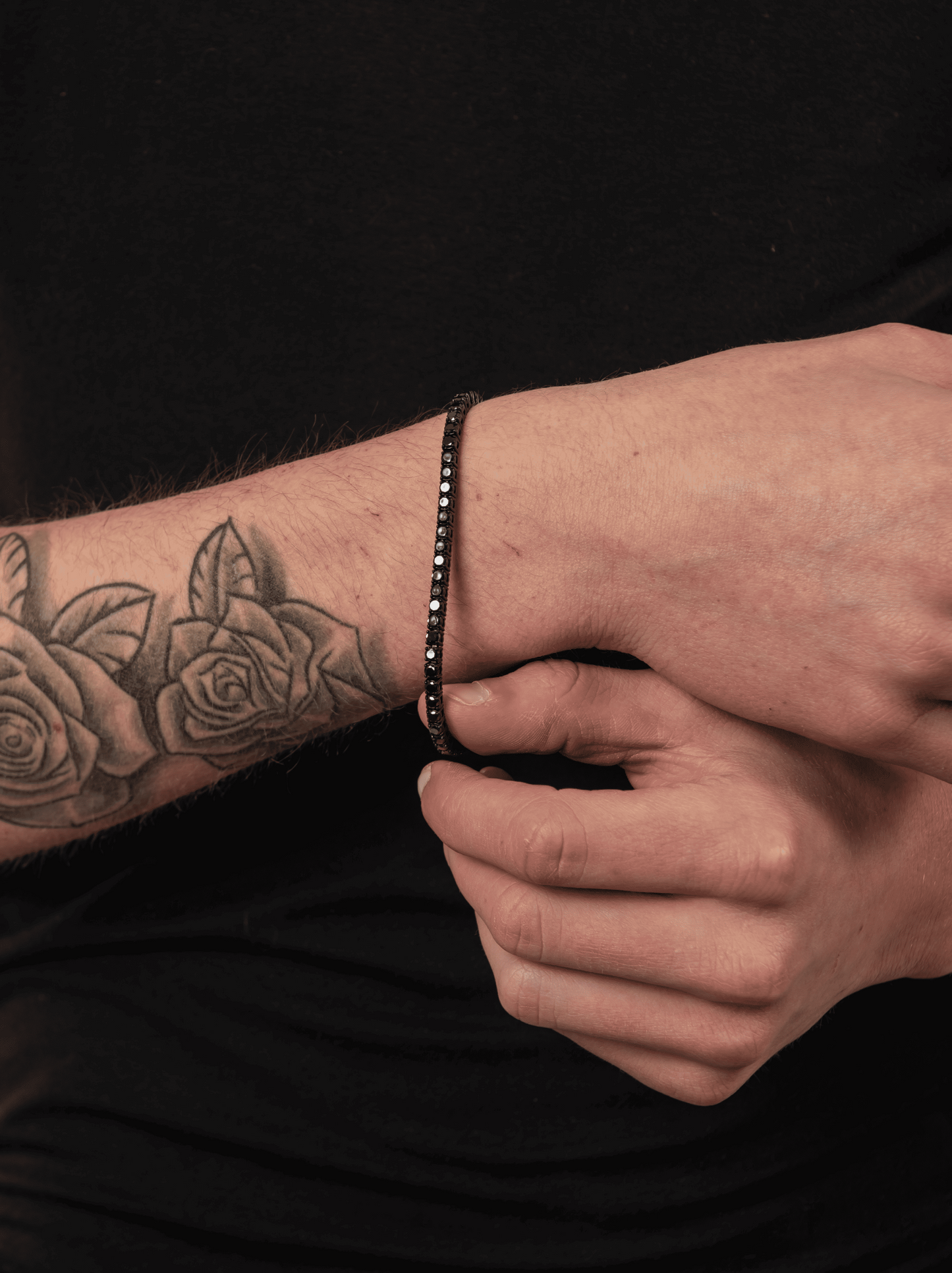 Bracciale tennis nero black 3 mm