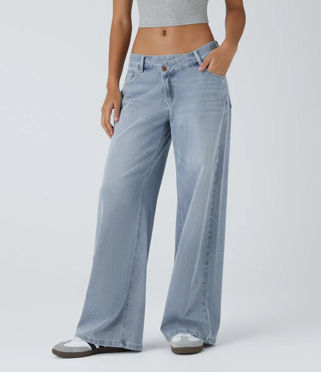 PANTALONE TORINO JEANS ASIMMETRICO A VITA BASSA