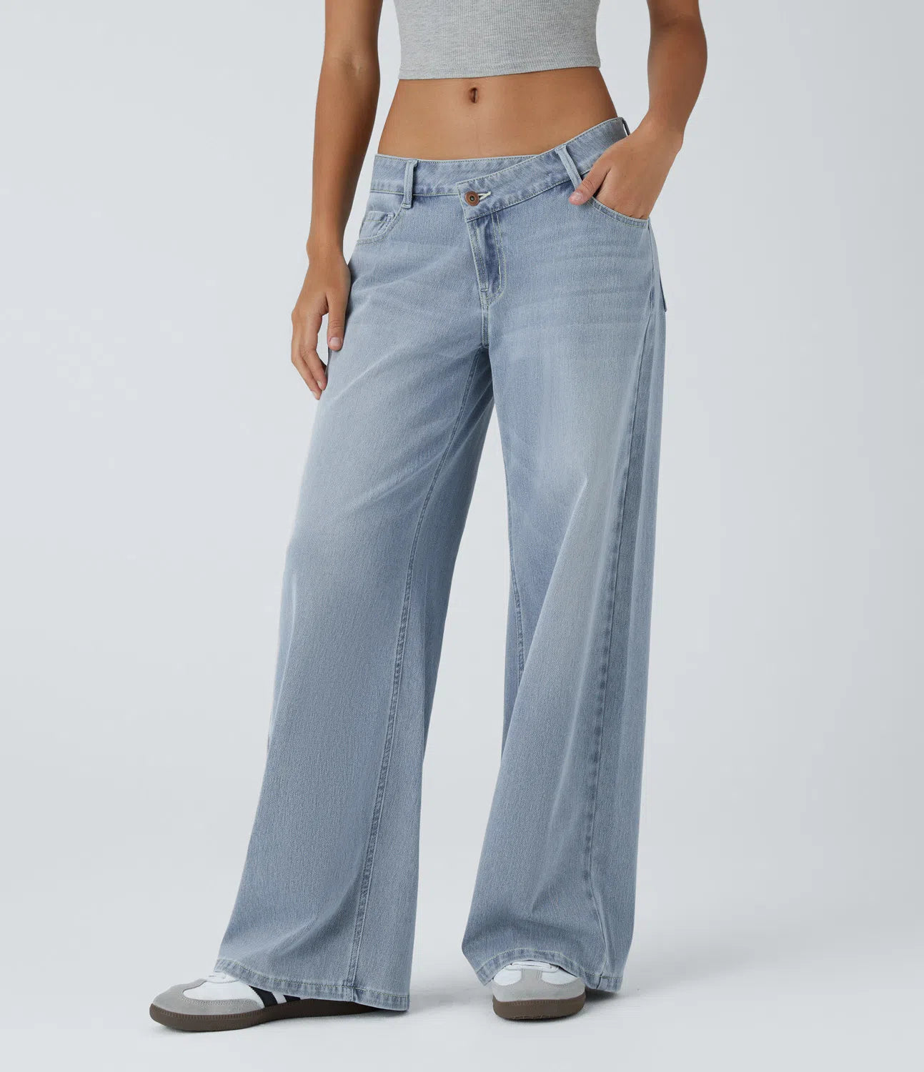 PANTALONE TORINO JEANS ASIMMETRICO A VITA BASSA