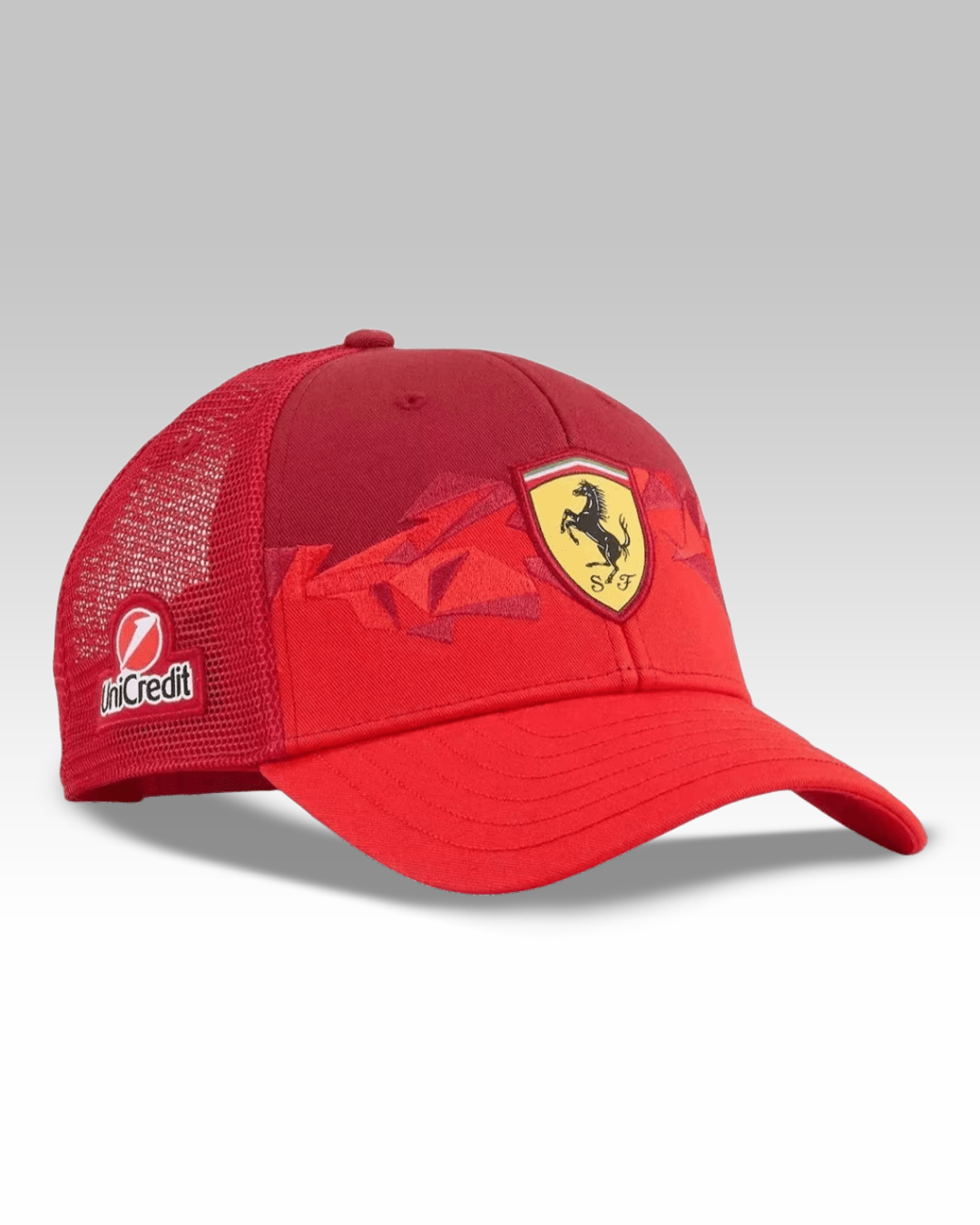 CAPPELLO ROSSO CON MOTIVI TRIANGOLARI REGOLABILE