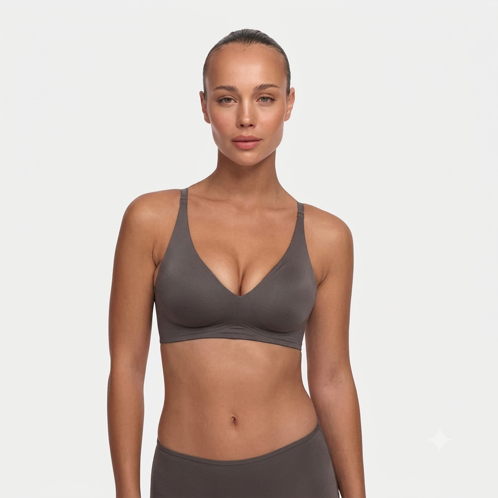 NAHTLOSER PUSH-UP-BH - DUNKELTAUPE