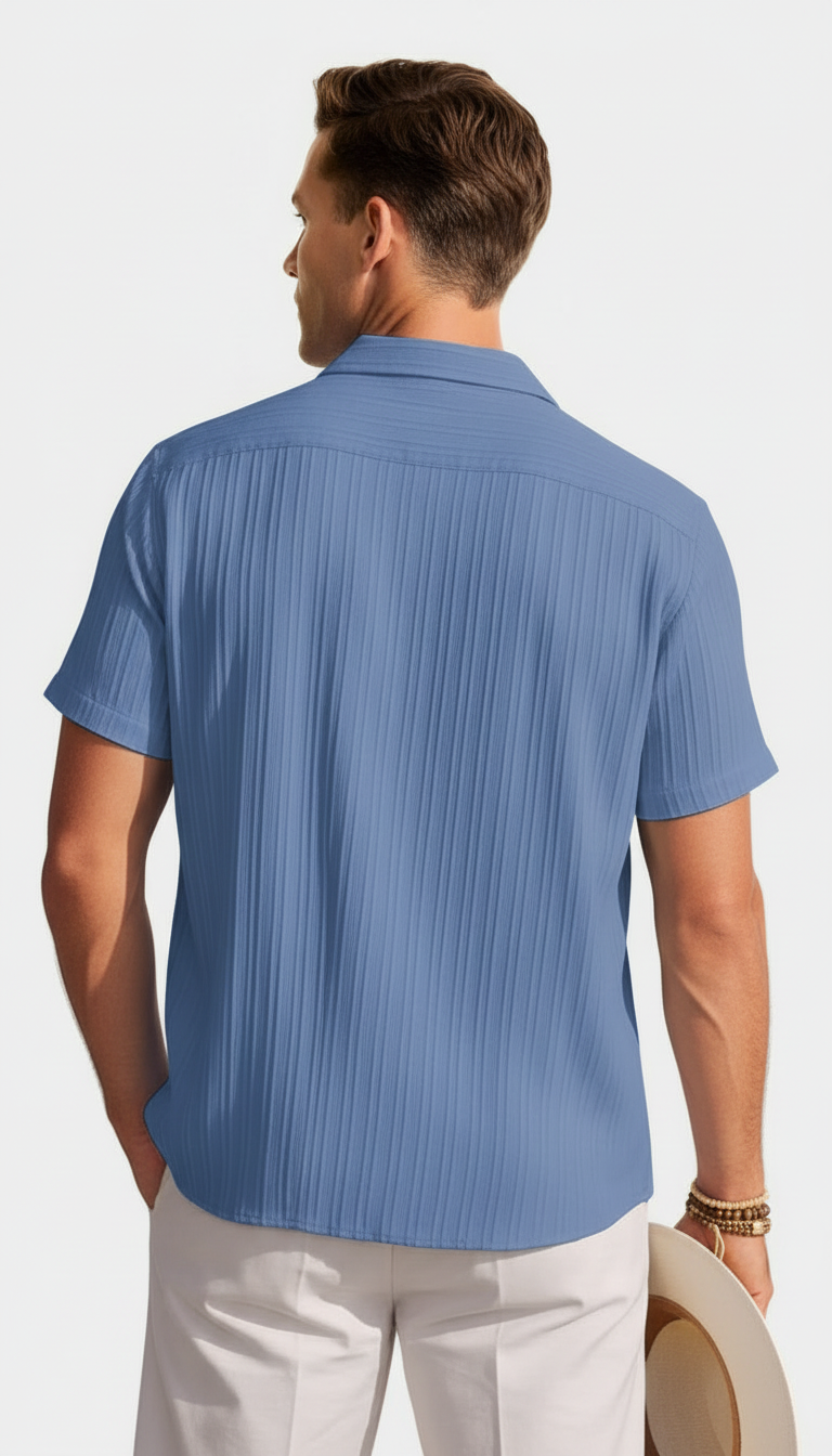 CAMICIA BARI IN LINO AZZURRA