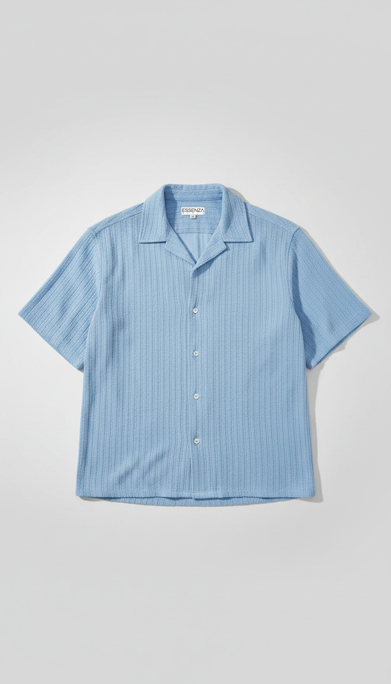 CAMICIA VENEZIA IN LINO AZZURRA