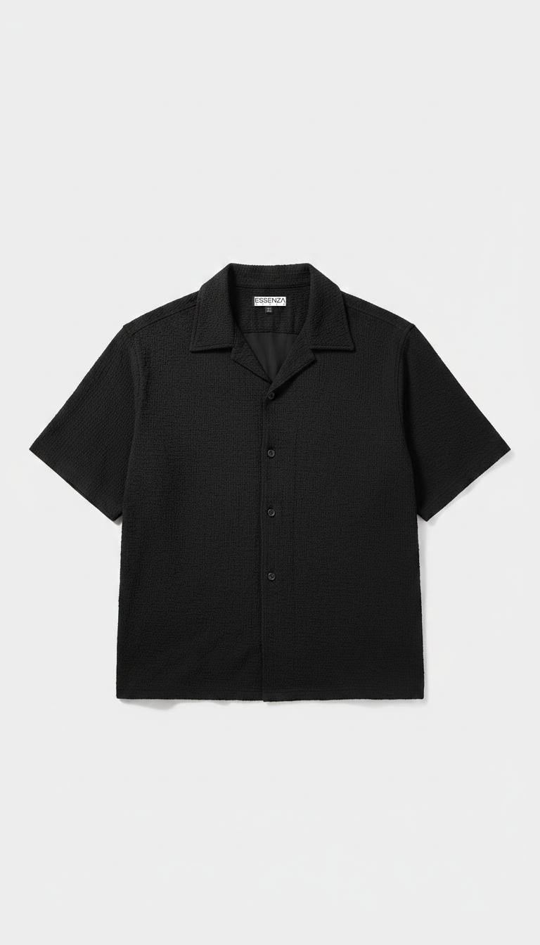 CAMICIA VENEZIA IN LINO NERA
