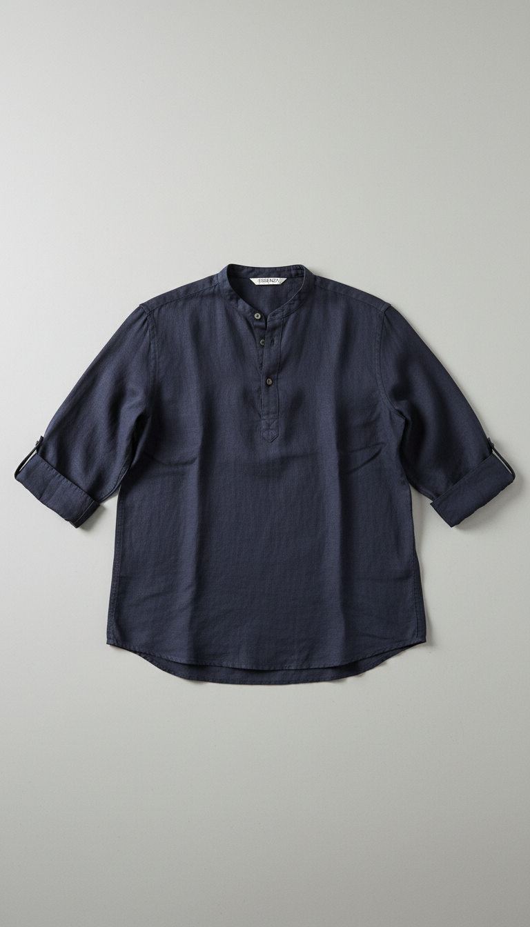 MAGLIA TOSCANA IN LINO BLU