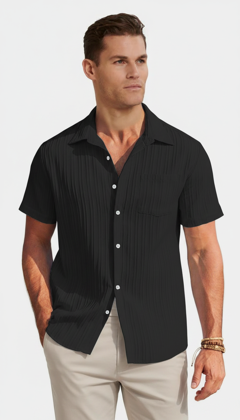 CAMICIA BARI IN LINO NERA
