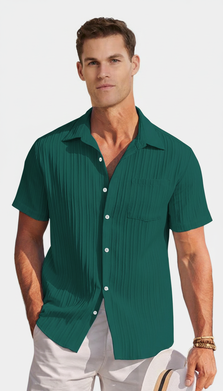 CAMICIA BARI IN LINO VERDE