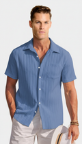 CAMICIA BARI IN LINO AZZURRA