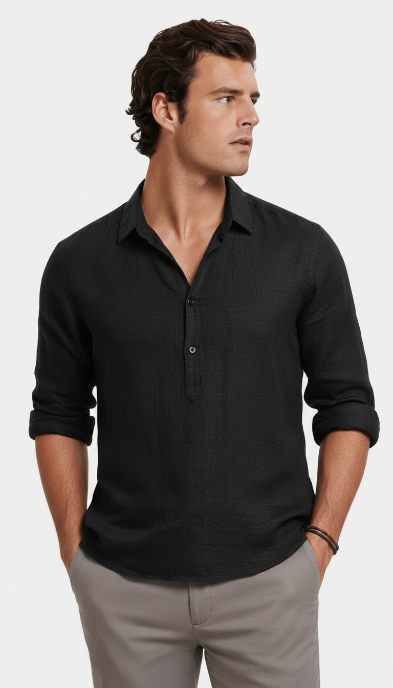 MAGLIA SALENTO IN LINO NERA