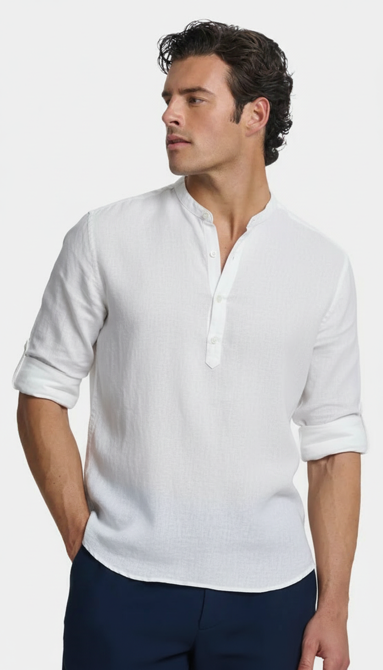 MAGLIA TOSCANA IN LINO BIANCA