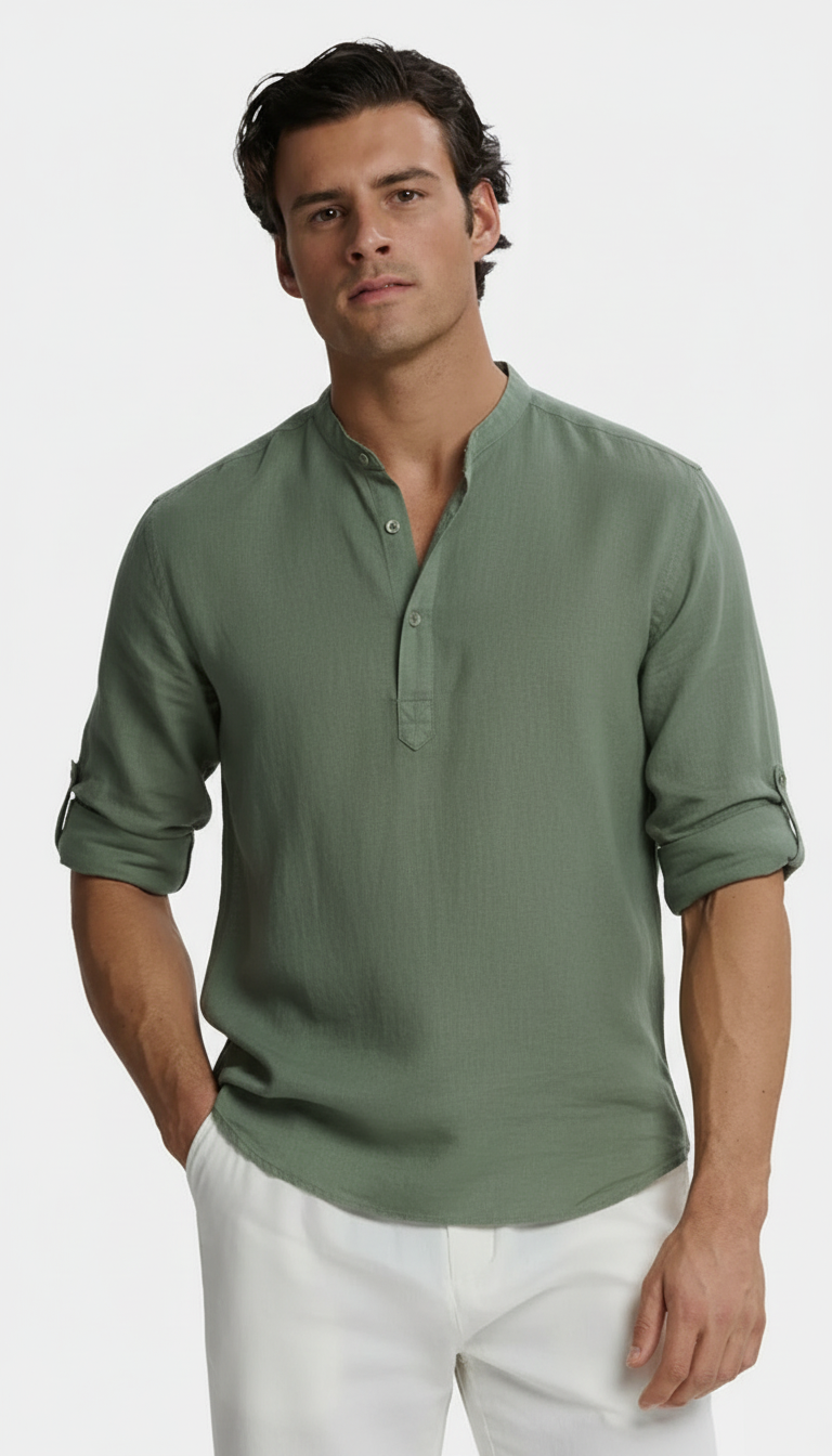 MAGLIA TOSCANA IN LINO VERDE