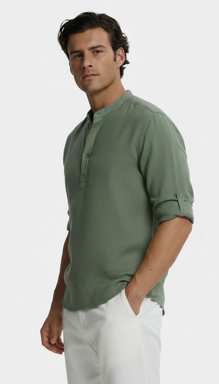 MAGLIA TOSCANA IN LINO VERDE