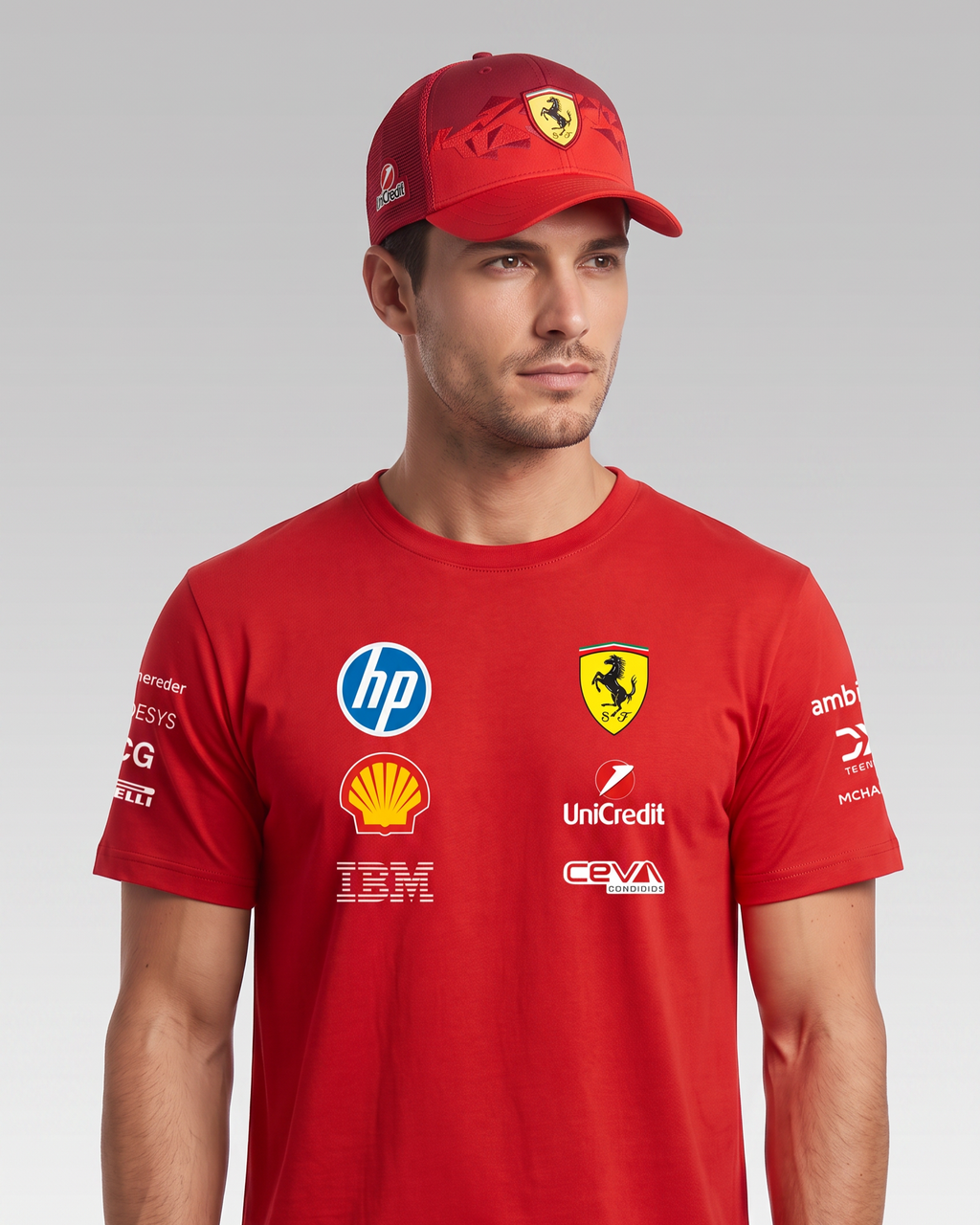 CAPPELLO ROSSO CON MOTIVI TRIANGOLARI REGOLABILE