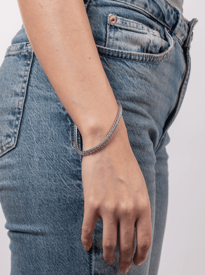 Bracciale tennis bianco silver 3 mm