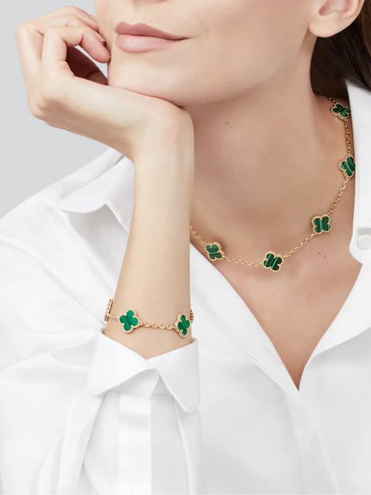 Bracciale Quadrifoglio verde malachite