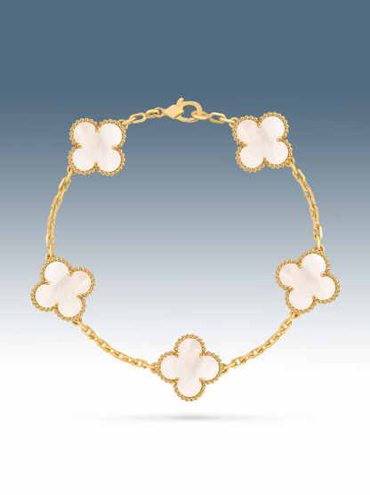 Bracciale Quadrifoglio bianco madreperla