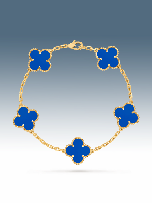 Bracciale Quadrifoglio blu cobalto