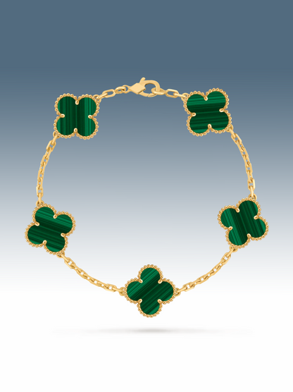 Bracciale Quadrifoglio verde malachite