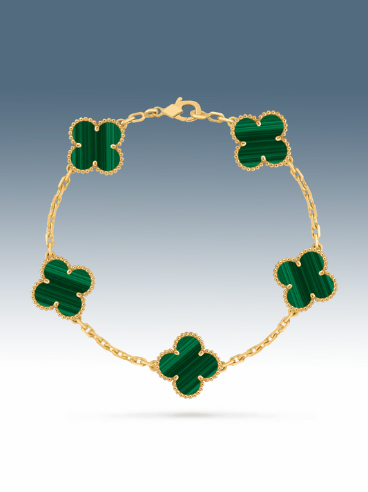 Bracciale Quadrifoglio verde malachite