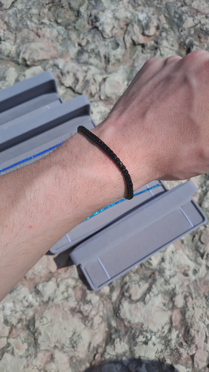 Bracciale tennis nero black 3 mm
