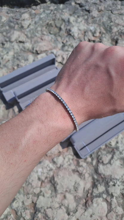 Bracciale tennis bianco silver 3 mm